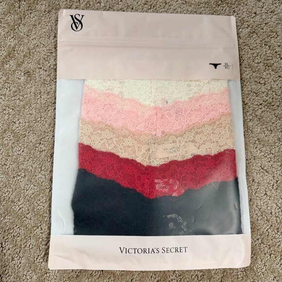 VICTORIA'S SECRET 5-Pack Lace Waist Thong Panties - Size XL Extra Large - Picture 2 of 3